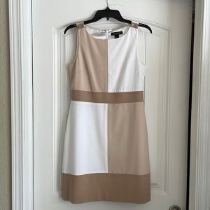 WHBM Tan and White dress, size 4